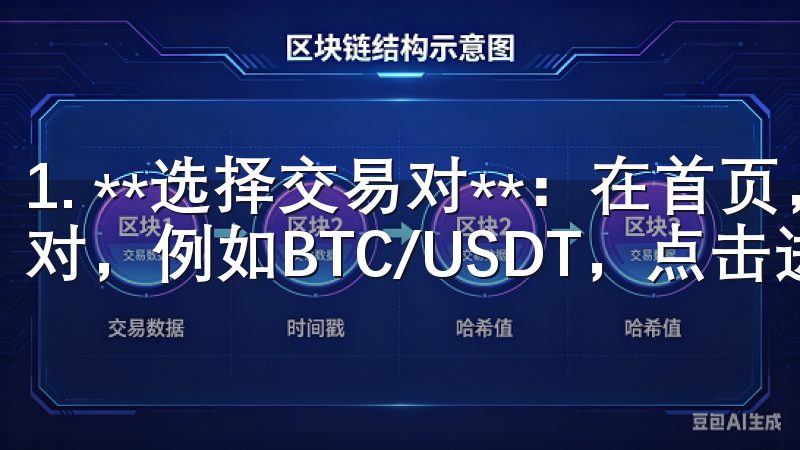 1. **选择交易对**：在首页，找到你想交易的数字货币对，例如BTC/USDT，点击进入相应页面。